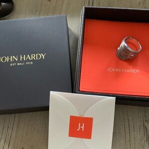 John Hardy sterling silver bamboo saddle ring size 11